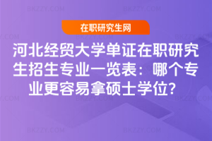 河北經貿大學單證在職研究生招生專業一覽表：哪個專業更容易拿碩士學位？
