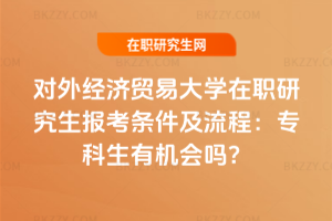 對外經(jīng)濟(jì)貿(mào)易大學(xué)在職研究生報(bào)考條件及流程：專科生有機(jī)會嗎？