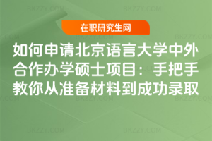 如何申請北京語言大學中外合作辦學碩士項目:手把手教你從準備材料到成功錄取